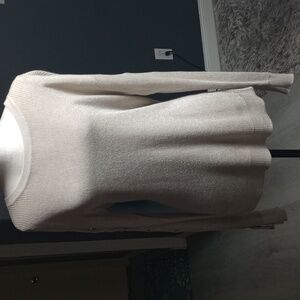 INC International Concepts Cream Crew Neck Sweater